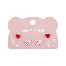 Серьги MESHU "Hearts", бижутерия, 2 пары