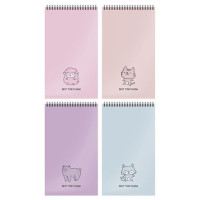 Блокнот на спирали А7 40л клетка "ПРИКОЛЬНЫЙ СОВЕТ.МИЛЫЕ ЖИВОТНЫЕ" УФ-лак БЛГ7-ПСА SchoolФормат