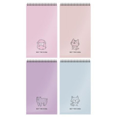 Блокнот на спирали А7 40л клетка "ПРИКОЛЬНЫЙ СОВЕТ.МИЛЫЕ ЖИВОТНЫЕ" УФ-лак БЛГ7-ПСА SchoolФормат