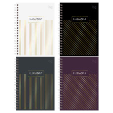 Записная книжка А6 80л., на гребне BG "Minimal", глянцевая ламинация, тиснение фольгой, твердая обложка