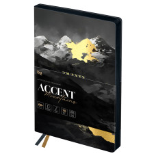 Ежедневник датированный 2026г., А6+, 176л., мягкий переплет, кожзам, BG "Accent. Mountains", отд. фольгой, цветной срез