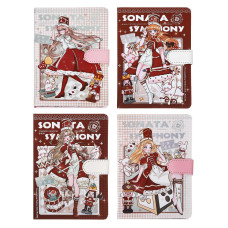 Записная книжка подарочная с хлястиком, А6+, 96 листов, линия,точка, чистые, 12.5×19×1.5 см, «Аниме»