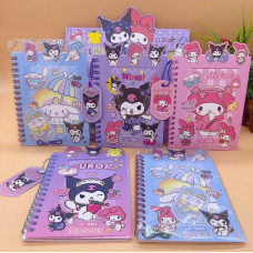 Блокнот Sanrio 11*16.5 (8л клетка+8 бум.наклейки+8 пластик.наклейки)