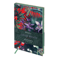 Ежедневник недатированный А5, 136л., кожзам, Greenwich Line "Jungle breath. Wild orchid", тон. блок