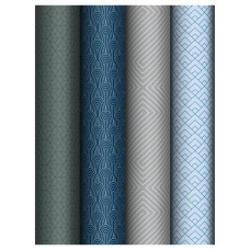 Упаковочная бумага глянц. 70*100см, MESHU "Strict", 80г/м2, ассорти 4 дизайна