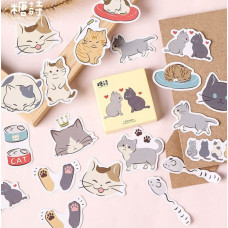 Набор наклеек в коробочке 40*40мм Cats lovely