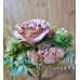 Букет искусственных цветов (роза, мелкоцвет, зелень) 33 см