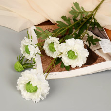 Цветок искусственный "Махровый гибискус" 82 см, белый