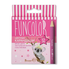 Карандаши пластиковые 12цв "FUNCOLOR" УКОРОЧЕННЫЕ 30-0090 Bruno Visconti