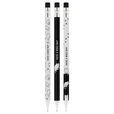 Карандаш механический MESHU "Cute pattern", печать на корпусе, с ластиком, 0,7мм, ассорти