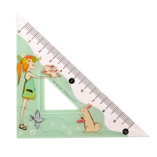 Линейка-треугольник BV 10*45 градусов HappyGraphix Девочка и кролик