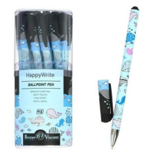 Ручка шариковая HappyWrite Друзья.Киты, узел 0.5 мм, стержень синий