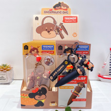 Ручка гелевая черная Trendy с брелком