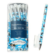 Ручка шариковая HappyWrite Пингвины, узел 0.5 мм, чернила синие