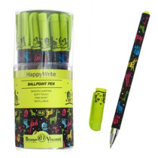 Ручка шариковая FreshWrite HappyWrite «Разноцветные зебры», узел 0.5 мм, синие пигментные чернила, корпус Soft Touch