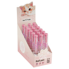 Ручка шариковая автоматическая MESHU "Crystall Paws" синяя, 0,7мм