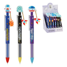 Ручка шариковая автоматическая MESHU "Space Journey" синяя, 0,5мм, грип, корпус ассорти