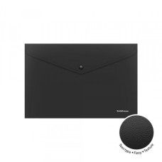 Папка с кнопкой А4 140мкм 50176 Fizzy Classic непрозрачная черная ErichKrause