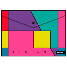 Папка-конверт на кнопке Berlingo "Color Block", 180мкм, с рисунком
