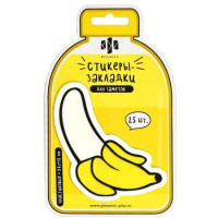 Закладки фигурные с клеевым краем 90х120 мм 25шт Банан пластиковые 65192 Феникс