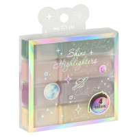 Набор текстовыделителей MESHU "Shiny", 04цв., пастельные цвета c глиттером, 1-5 мм
