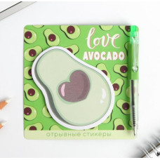 Стикеры с липким краем+ручка Avocado