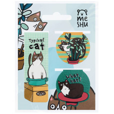 Закладки магнитные для книг, 3шт., MESHU "Juisy cat"
