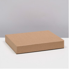Коробка сборная без печати крышка-дно бурая без окна 26×21.5×4 см