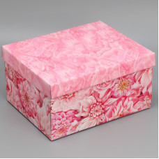 Коробка складная «Цветы», 31,2 х 25,6 х 16,1 см розовые