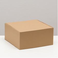 Коробка самосборная, крафт, бурая 25 х 25 х 12 см