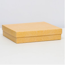 Коробка складная, крафтовая, крышка дно, 18×16×4 см
