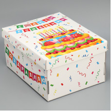 Коробка складная «С днем рождения», 31,2 х 25,6 х 16,1 см