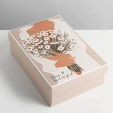Коробка подарочная складная, упаковка, «Ромашки», 30 х 20 х 9 см