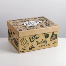 Коробка подарочная складная, упаковка, «Крафт», 31,2 х 25,6 х 16,1 см