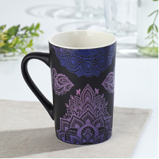 Кружка фарфоровая «Мандала», 380 мл, фиолетовый узор
