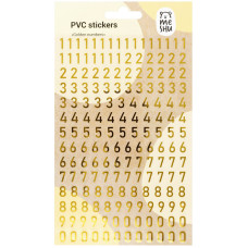 Наклейки ПВХ MESHU "Golden numbers", 10*21см, фольга, 170 наклеек