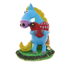 Магнит Коняшка влюблённый с сердечком "Для тебя" 6*3,5 см