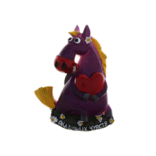 Магнит Коняшка толстячок с сердечком 5,8*4,5 см