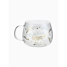 Кружка новогодняя стеклянная «С Новым годом! Чудесное время», 400 мл
