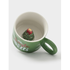 Кружка новогодняя «Ёлочка», 300 мл, керамика, зелёная