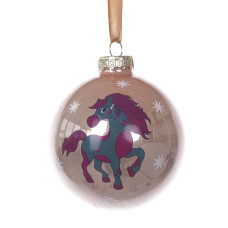 Украшение новогоднее "Шар с лошадкой", L7 W7 H9 см