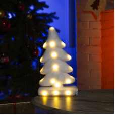 Фигура световая "Белая ёлочка", 18 LED, 20х25х12 см, фиксинг, от батар