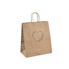 Пакет подарочный крафтовый «Сердце», 22×25×12 см
