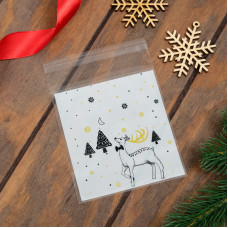 Пакет БОПП с липкой лентой, «Зимний лес», 10×11 см