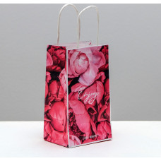 Пакет подарочный крафтовый «Enjoy», 12 × 21 × 9 см