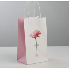 Пакет подарочный крафт Be Happy 12*21*9