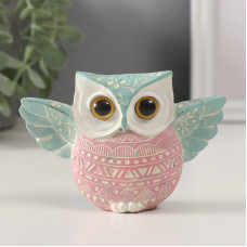 Фигурка полистоун «Цветной филин с расправленными крыльями», узоры, 11.5×3.2×7.8 см