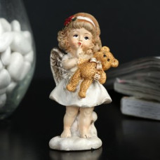 Сувенир "Ангелочек-девочка с пухлыми щечками с мишкой" 9х3,5х3,5 см
