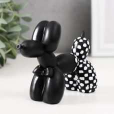 Сувенир  "Чёрный воздушный шарик - собака, шахматка" 9х4,5х11 см