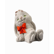 Фигурка гипс «Кролик с бантом», 7 см, серый